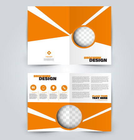 Abstract flyer design background. Brochure template. Can be used for magazine cover, business mockup, education, presentation, report. Orange color.のイラスト素材