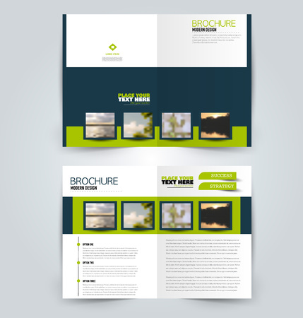 Abstract flyer design background. Brochure template. Can be used for magazine cover, business mockup, education, presentation, report. Blue and green color. Vector illustration.のイラスト素材