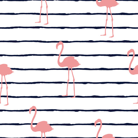 Flamingo summer print, paper or textile design.のイラスト素材