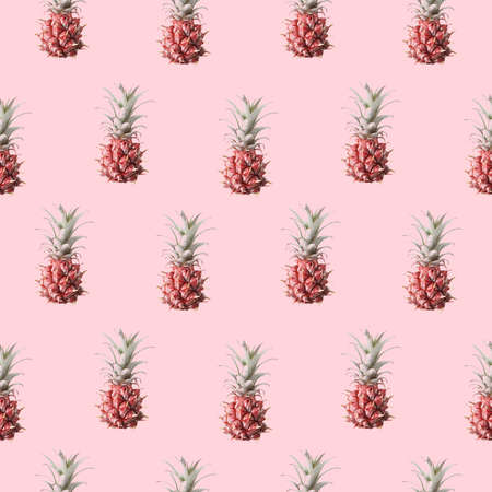 Pineapples on pink background. Element of seamless pattern. Photo printの写真素材