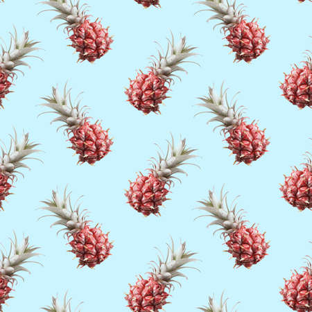 Pineapples on pink background. Element of seamless pattern. Photo printの写真素材