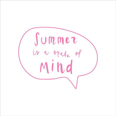 Handwritten quote: summer is a state of mind. Vector illustrationのイラスト素材