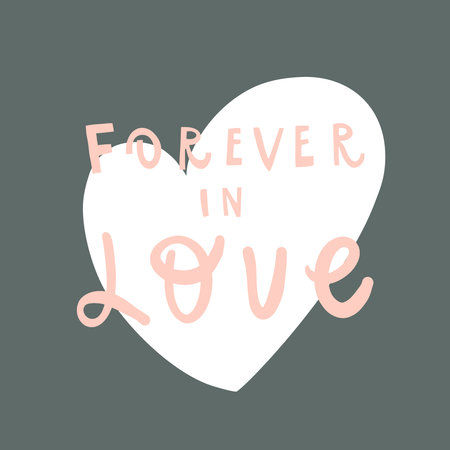 Lettering style handwritten quote: forever in loveのイラスト素材