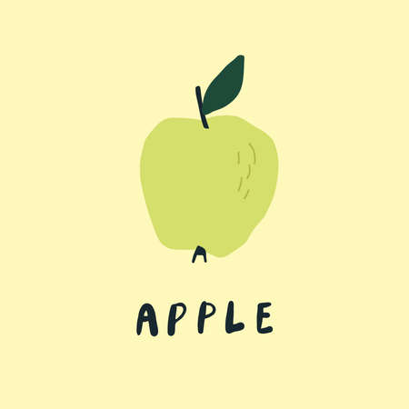 Simplified apple drawing. Vector design objectのイラスト素材