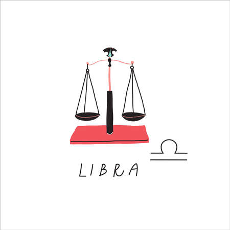 Libra zodiac sign icon. Stylized vector drawingのイラスト素材