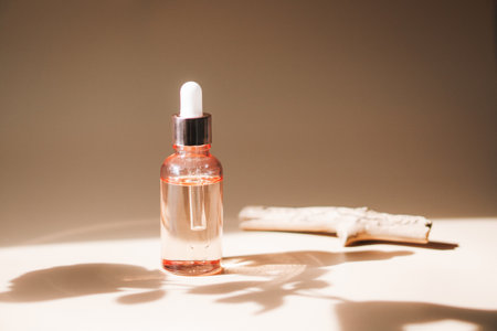 Natural cosmetics, hair and skin care. Organic oil. Bottle with Essential oilの写真素材