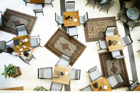 Abstract blur restaurant background - vintage filterの写真素材