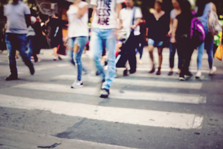 people on zebra crossing streetの写真素材
