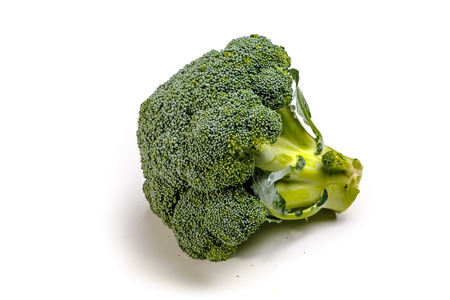 Raw broccoli on a white background. Not isolated.の写真素材