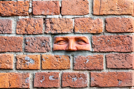 Old wall of red brick.の写真素材