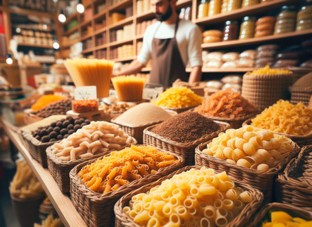 Different types of dry paste are sold in the store.の素材