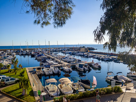 View of the port in Palma de Mallorca, Balearic islands, Spainの写真素材