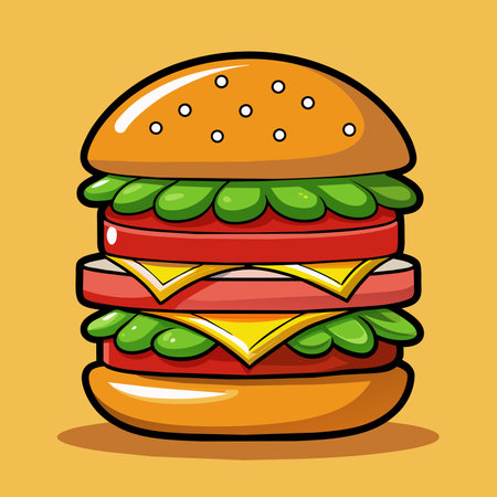 Hamburger icon. Fast food theme. Colorful design. Vector illustrationの素材