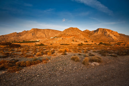 Arid landscape of south eastern Crete の写真素材