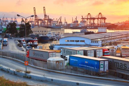Central fish market in Piraeus, Athens のeditorial素材