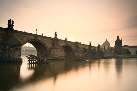Charles Bridge in Prague, Czech Republic の写真素材