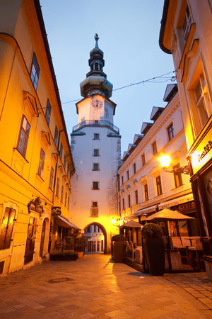 In the streets of Bratislava\'s old town, Slovakia.のeditorial素材
