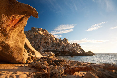 Coast of Capo Testa in Sardinia, Italy.