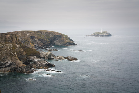 Godrevy lighthouse in Cornwall, UK.の写真素材