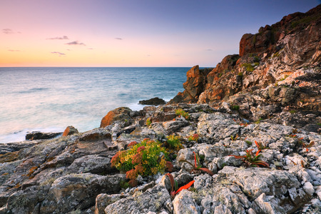 Coastline near St. Ives in Cornwall, UK.の写真素材