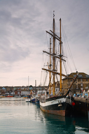 Harbour in Weymouth, Dorset, UK.のeditorial素材