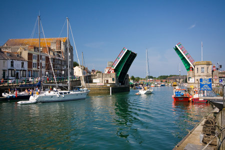 Harbour in Weymouth, Dorset, UK.のeditorial素材