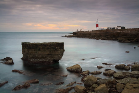 Lighthouse in Portland Bill, Dorset, UK.の写真素材