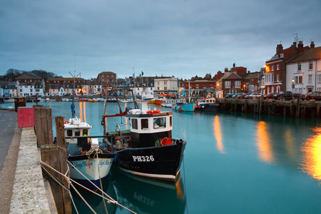 Fishing harbour in Weymouth, Dorset, UK.のeditorial素材