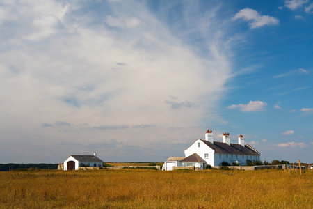 Farm on the coast in Dorset, UK.のeditorial素材