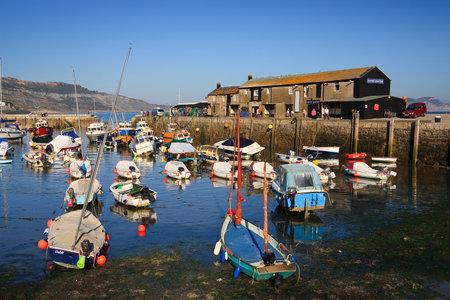 Harbour in Lyme Regis, Dorset, UK.のeditorial素材