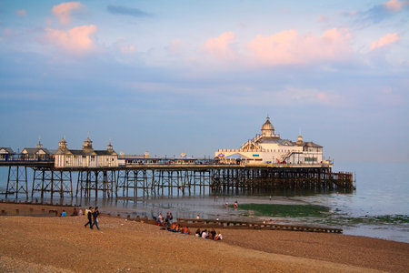 Eastbourne pier in the evening, East Sussex, UK.のeditorial素材