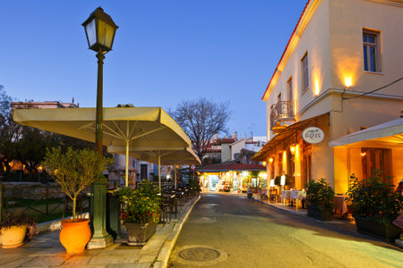 Streets of Plaka in centre of Athens, Greeceのeditorial素材