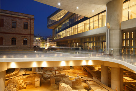 Evening at the Acropolis museum in Athens, Greeceのeditorial素材