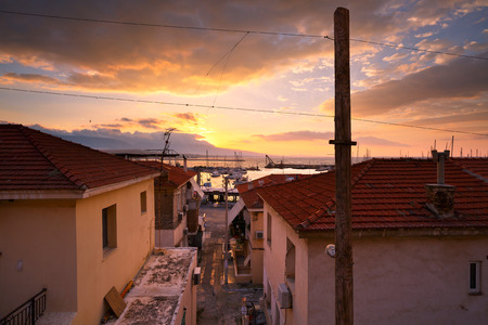 Morning in Mikrolimano marina in Athens, Greece.の写真素材