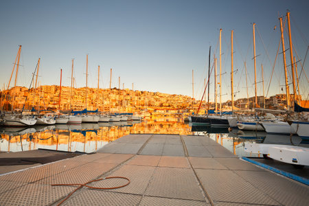 Slipway in Mikrolimano marina in Athens, Greeceのeditorial素材