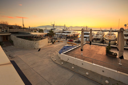 Yachts in Zea Marina in Athens, Greeceのeditorial素材