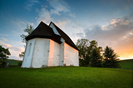A small church without a bell tower in central Slovakia.の写真素材
