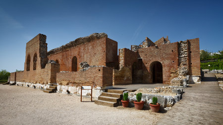 Ruins of Roman odeon in Patras Greeceのeditorial素材