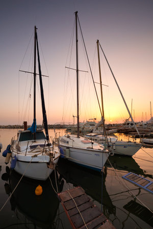 Boats in the marina of Patras Peloponnese Greece