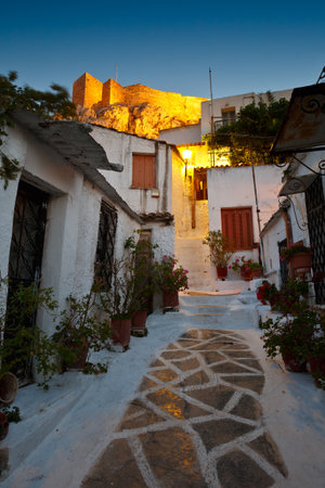 Acropolis as seen from the streets of Anafiotika Athens Greeceのeditorial素材