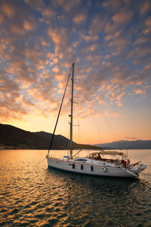 Yacht in Monemvasia, Peloponnese, Greeceのeditorial素材