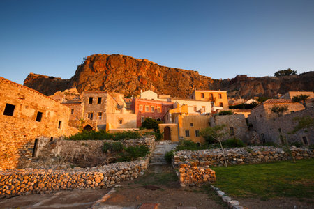 Monemvasia village in Peloponnese, Greece.の写真素材