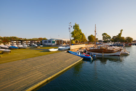 Boats in Alimos marina in Athens, Greeceのeditorial素材