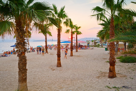 Beach in Palaio Faliro in Athens, Greeceのeditorial素材