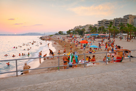 Beach in Palaio Faliro in Athens, Greeceのeditorial素材