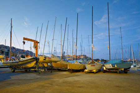 Boats in Mikrolimano marina in Athens, Greeceのeditorial素材