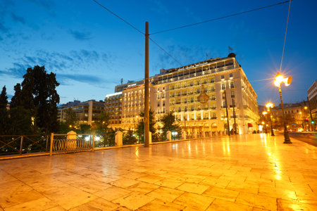 Hotels in Syntagma square next to the Greek parliamentのeditorial素材
