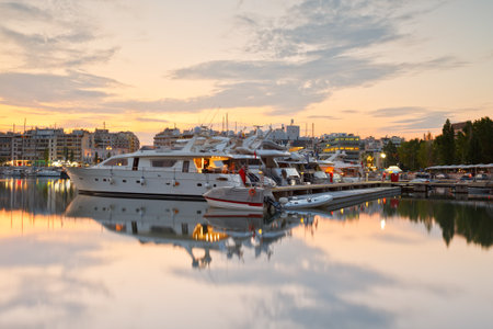 Yachts in Zea Marina in Athens, Greeceのeditorial素材
