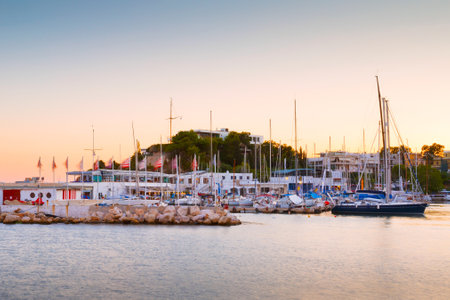Boats at the yacht club in Mikrolimano marina in Athens, Greeceのeditorial素材