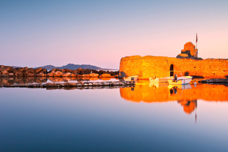 Venetian fortification of the port of Naousa on Paros island, Greeceのeditorial素材